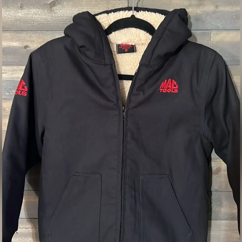 New Mac Tools Heavy Duty Zip Up Fleece Lined Kids Jacket Size 10/12 in Black